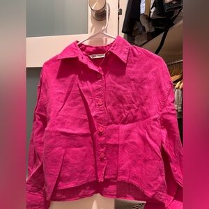 Zara Vibrant Fuchsia Button-Up Shirt